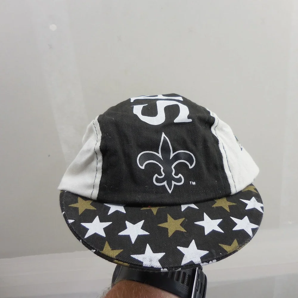 Vintage New Orleans Saints NFL Team Hat Childrens Painter Cap Stars Black White